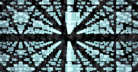 Abstract Digital Network with Glowing Data Blocks - Download Free Stock Images Pikwizard.com