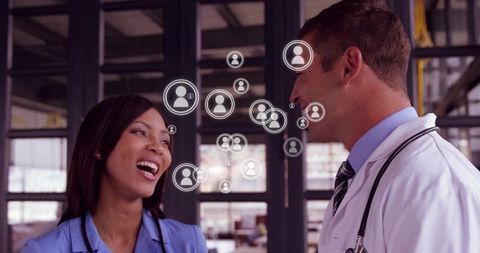 Medical professionals discussing healthcare collaboration