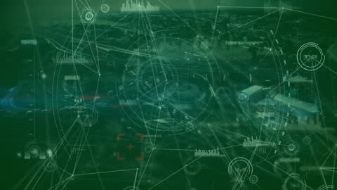 Digital Interface Abstract with Futuristic HUD Elements