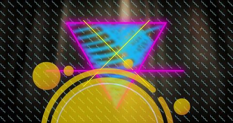 Neon Geometric Abstraction Over Digital Background - Download Free Stock Images Pikwizard.com