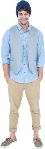 smiling man in casual outfits with beanie and vest transparent - Download Free Stock Videos Pikwizard.com