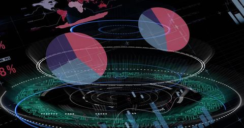 Futuristic Digital Hologram Display with Infographic Interface - Download Free Stock Images Pikwizard.com