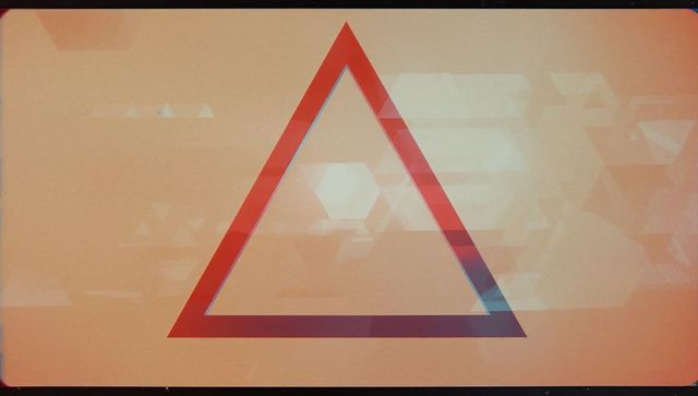 Abstract triangle and hexagon pattern with glitch effects