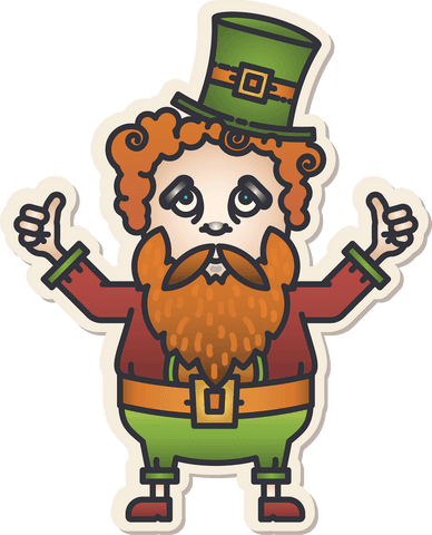 Leprechaun with thumbs up on transparent background for st patrick's day