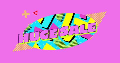 Vibrant Retro Sale Banner with Geometric Shapes - Download Free Stock Images Pikwizard.com
