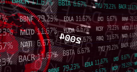Dynamic Stock Market Animation with Spinning Globe and Data