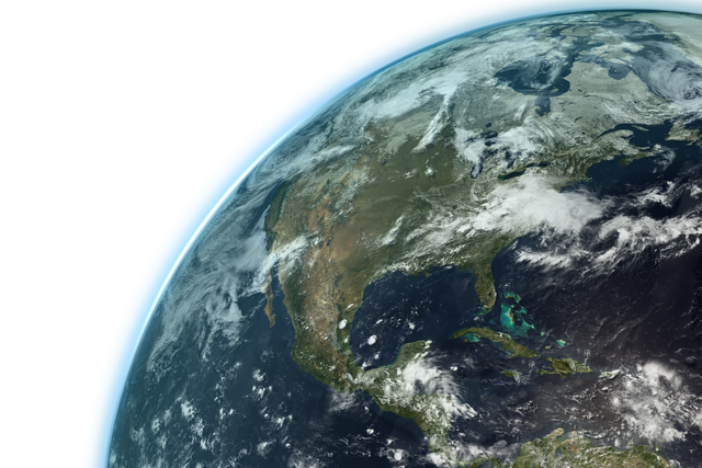 Transparent Globe from Space with Visible North America and Clouds on Transparent Background - Download Free Stock Videos Pikwizard.com