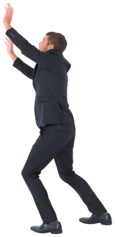 transparent businessman pushing barrier and copy space - Download Free Stock Videos Pikwizard.com