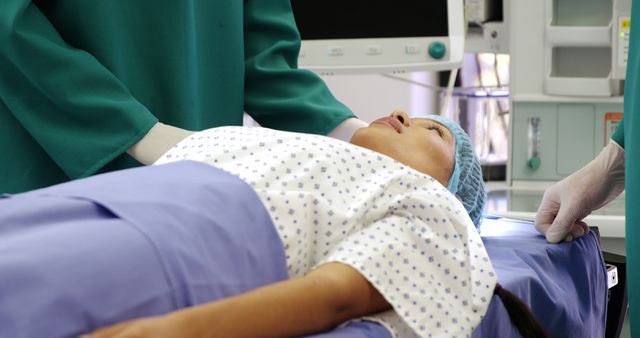 Patient on Hospital Bed in Surgical Room Prepared for Surgery - Download Free Stock Images Pikwizard.com