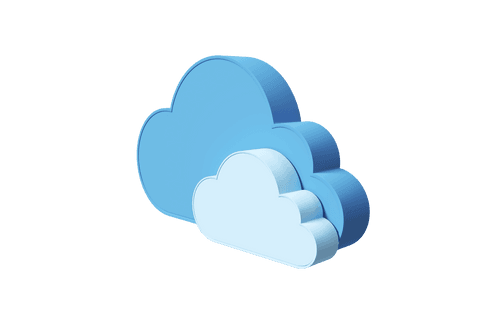 blue double cloud icon on transparent background - Download Free Stock Videos Pikwizard.com