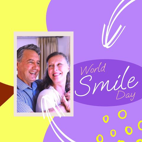 happy elderly couple celebrating world smile day - Download Free Stock Templates Pikwizard.com