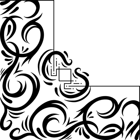 elegant decorative swirl corner in black on transparent background - Download Free Stock Videos Pikwizard.com
