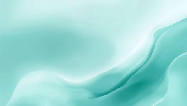 Flowing teal ribbon forming layered waves serene minimal aqua gradient abstract background