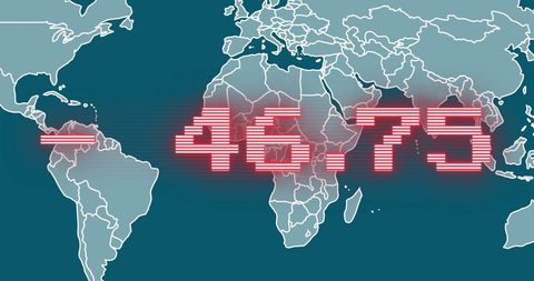 Global Stock Market Data on Digital World Map Interface