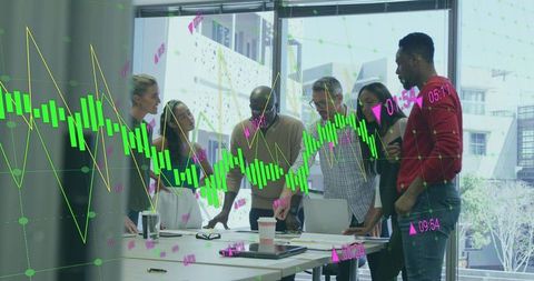 Team Analyzing Financial Data for Strategic Business Decisions
