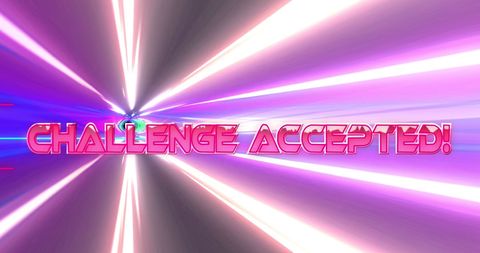 Challenge Accepted Text on Vibrant Multicolor Background - Download Free Stock Images Pikwizard.com