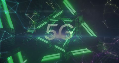Futuristic 5G Network Concept with Glowing Green Tunnel - Download Free Stock Images Pikwizard.com