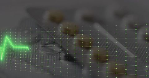 Digital Cardiograph Overlay on Medication Blisters
