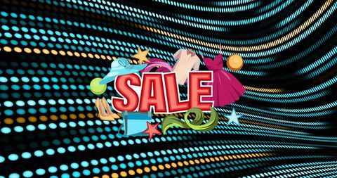 Vibrant Sale Design on Futuristic Digital Background