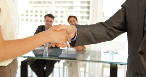 Business People Shaking Hands in Modern Office Environment - Download Free Stock Images Pikwizard.com