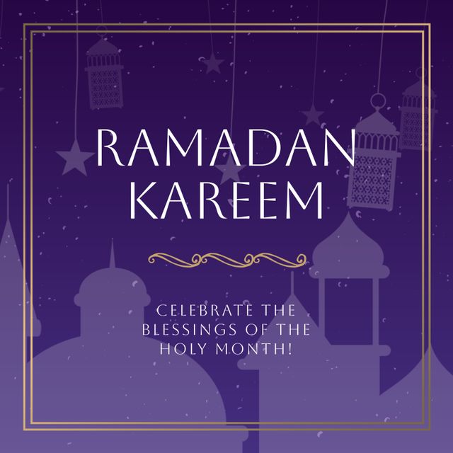 Suitable for designing greeting cards, social media posts, and advertisements celebrating the holy month of Ramadan. Can be used by businesses and individuals to send festive messages and greetings.