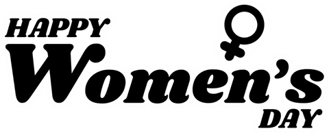 Happy women's day typography with female symbol on transparent background