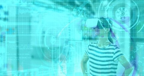 Futuristic virtual reality and data integration concept