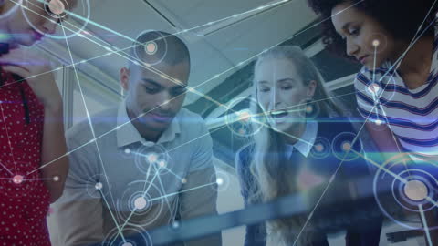 Diverse Group Collaborating Through Digital Networking