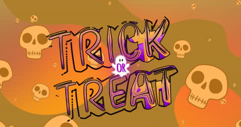 Colorful Trick or Treat Animation with Skulls