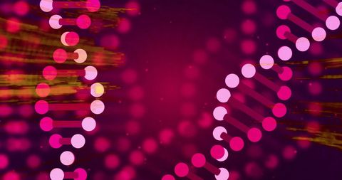 Digital DNA Helix with Vibrant Red and Pink Abstraction - Download Free Stock Images Pikwizard.com