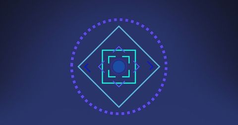 Futuristic Digital Scanning Interface with Geometric Markers