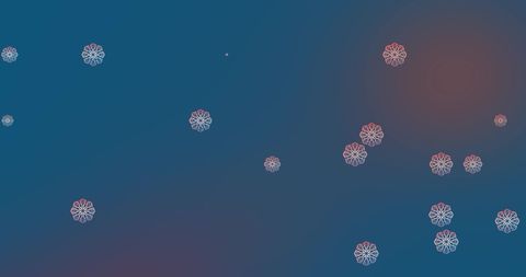 Falling Snowflake Icons on Blue Gradient Background Christmas Theme