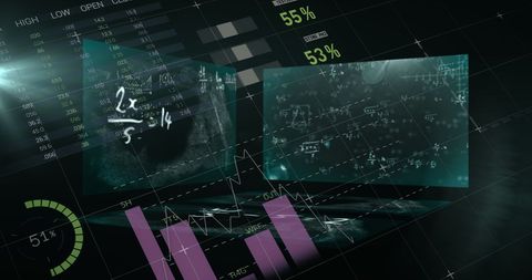 Digital Statistics Interface with Mathematical Equations - Download Free Stock Images Pikwizard.com