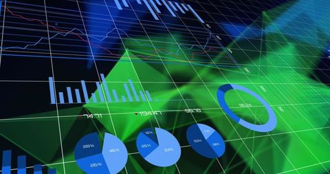 Digital data analytics interface with futuristic visuals
