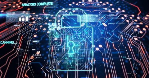 Digital Security Lock with Circuitry and Data Flow Elements - Download Free Stock Images Pikwizard.com