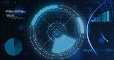 Futuristic Digital Interface with Radar and Data Visualizations - Download Free Stock Images Pikwizard.com