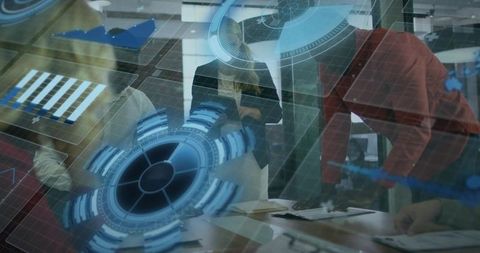 Innovative Business Team Collaborates with Holographic Data