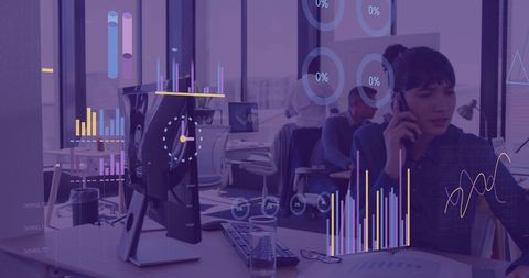 Financial Data Processing with Businesswoman in Modern Office - Download Free Stock Images Pikwizard.com