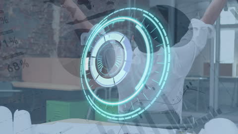 Businessman Engaging with Digital Data Visualization