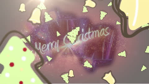 Christmas Animation with Festive Decorations and Snowfall