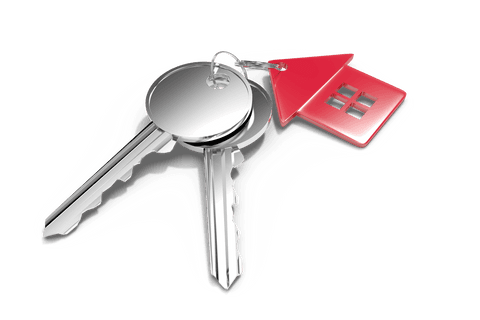 transparent keys with red house badge illustration for real estate concepts - Download Free Stock Videos Pikwizard.com