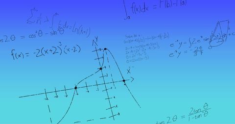 Handwritten Mathematical Formulas on Blue Background - Download Free Stock Images Pikwizard.com