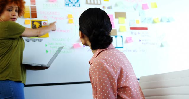 Team Collaborating on Office Whiteboard with Sticky Notes - Download Free Stock Images Pikwizard.com