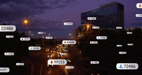 Smart City Traffic Data Visual Analytics Night Scene