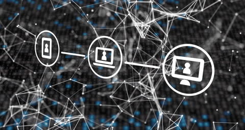 Digital Network Web Connecting Secure Profiles Illustratively