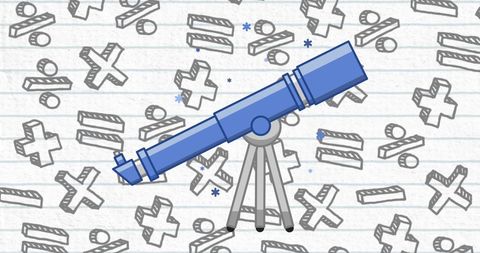 Telescope Over Mathematical Symbols Education Design - Download Free Stock Images Pikwizard.com