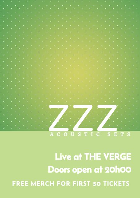 Event Poster for ZZZ Acoustic Sets at The Verge - Download Free Stock Templates Pikwizard.com