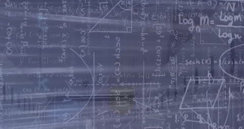 Abstract Overlay of Mathematical Equations on Blurred Data Flow