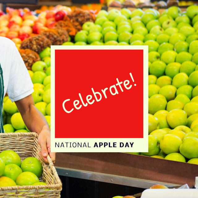 National Apple Day Celebration at Grocery Store - Download Free Stock Templates Pikwizard.com