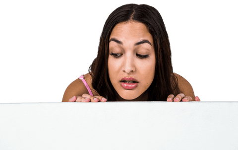 transparent background close-up of woman peeking curiously - Download Free Stock Videos Pikwizard.com